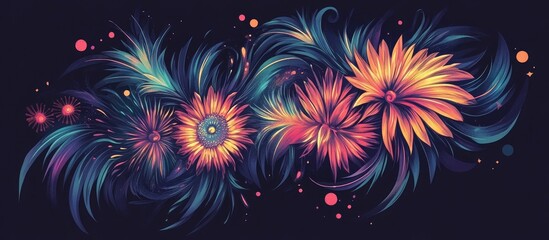 vibrant colorful fireworks display in dark night sky creating a stunning visual spectacle of light and color