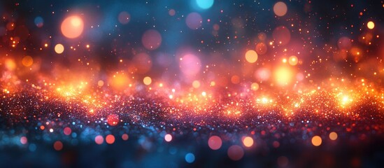 Fototapeta premium Diagonal vibrant bokeh lights shimmering against a dark background creating a festive and celebratory atmosphere for various concepts