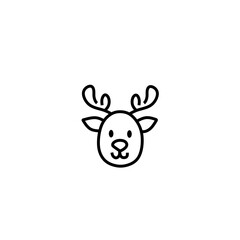 Christmas reindeer face icon