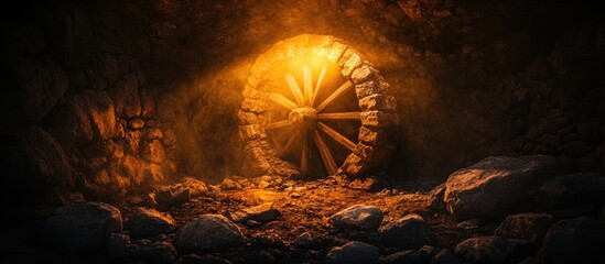 Ancient stone wheel in a watermill showcasing traditional craftsmanship and the essence of historic agricultural practices