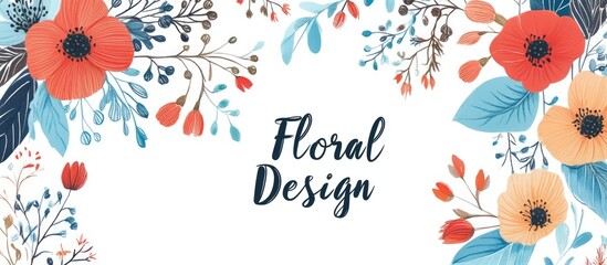 Floral Design Illustration with Handwritten Text for Save the Date and Holiday Calendar Concepts