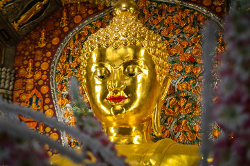 Golden Buddha, Buddhist symbols at Watsridonmoon, symbols of Buddhism, Southeast Asia at Chiangmai Northern Thailand