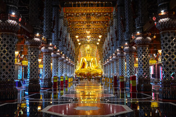 Golden Buddha, Buddhist symbols at Watsridonmoon, symbols of Buddhism, Southeast Asia at Chiangmai Northern Thailand