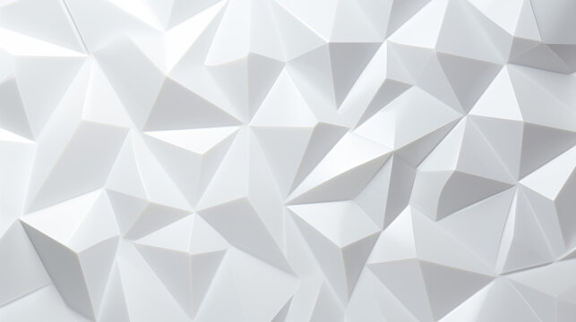 Abstract minimalist geometric triangle lowpoly mosaic pattern. White triangular abstract background.