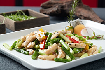 Sauteed Chicken Fillet with Asparagus