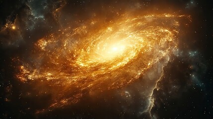 Fototapeta premium A nebula glows within a galaxy in space, a dark universe background for adventure and exploration, a wallpaper design showcasing the beauty and mystery of the cosmos.