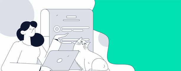 Invite friends to conduct questionnaire flat vector concept operation hand drawn illustration
