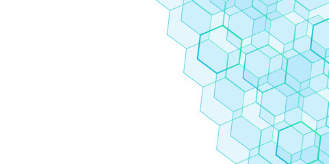 Abstract Genetic analysis art concept with hexagons, lines. Hexagonal molecular structures in technology background and science style. Chemical pattern, futuristic pattern for background, backdrop.