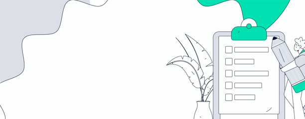 Invite friends to conduct questionnaire flat vector concept operation hand drawn illustration
