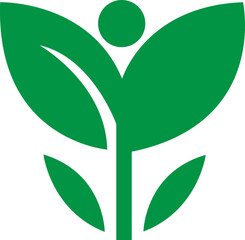 Eco friendly icon in trendy green flat style. Ecologic food stamp sign. Organic natural food vector illustration. Element design for natural concept isolated on transparent background.