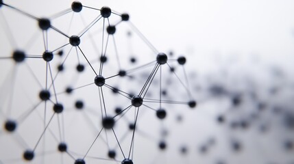 Abstract networking connection concept illustrating teamwork and collaborative organization structure with interconnected nodes and lines.