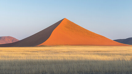 Golden sunset casting warm hues over the rippling Elim sand dune near Sesriem Namib Naukluft a serene desert landscape symbolizing solitude natural beauty and timeless tranquility