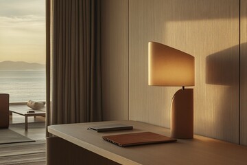 Modern Hotel Room with Ocean View