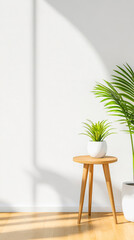 Stylish indoor plants enhancing a bright space with natural light and minimal decor