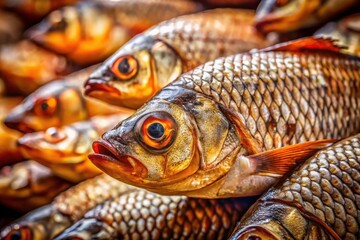 Dried Caspian Roach Fish: High-Resolution Stock Photo, Dried Fish, Caspian Sea, Food, Seafood,  Texture, Close-up, Culinary,  Ingredient,  Dried Roach, Fish Product,  Stock Image