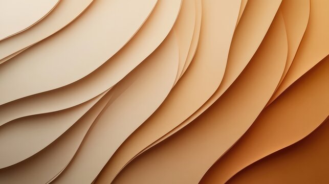 Elegant waves of brown textured paper creating a sophisticated and warm background design ideal for various creative projects.