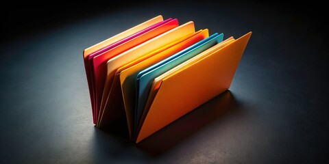Empty File Folder, Black Background, Aerial Photography, High Resolution, Digital Storage, Data,  Computer Files,  Empty Directory,  Blank Folder