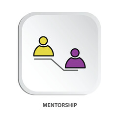 Mentorship icon, mentor, guidance, coaching support development, leadership vector illustration design background