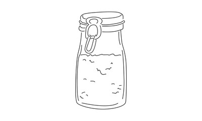 line art of jar illustration