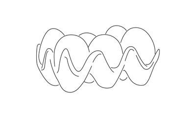 line art of chicken eggs in a pack