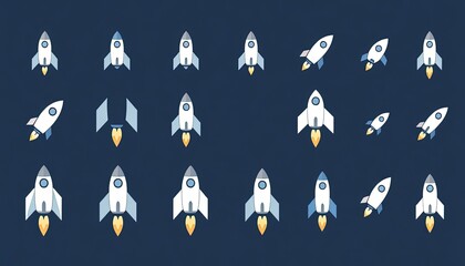 Rocket Icon Set - Logo Rocket