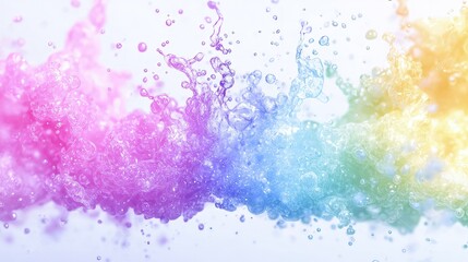 Obraz premium Rainbow colored water splash explosion.