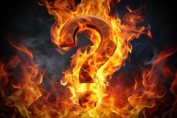 Fototapeta premium Loopable Burning Question Mark Animation: Hot Topic, Confusion, Inquiry, Animated GIF