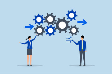 Workflow management, entrepreneur leader enhancing gear mechanism process for optimal outcome. 