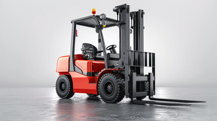 High-resolution forklift illustration isolated on transparent background for industrial and warehouse logistics design projects, ideal for digital and print use in manufacturing and heavy machinery.