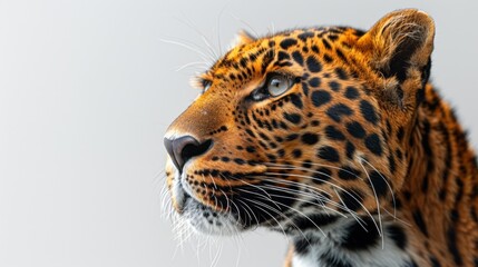 Obraz premium Realistic leopard PNG with transparent background for graphic design, digital art, and creative projects.