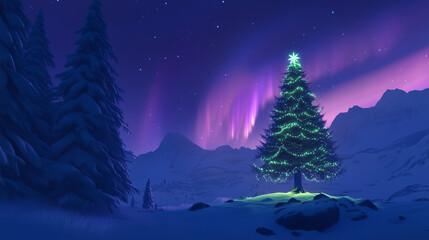 Simple Christmas tree wallpaper background