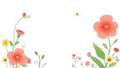 frame with flowers or background with flowers