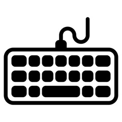 Stylish Wired Keyboard Icon for Digital Designs