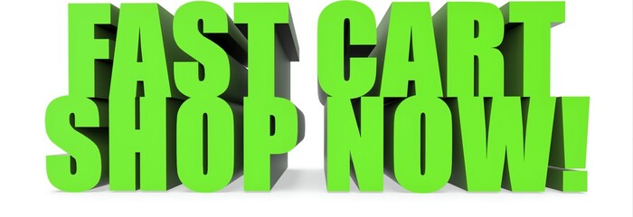 Naklejka premium Fast Cart Shop Now!, 3d text