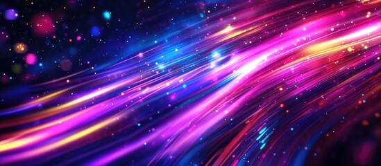 Vibrant Abstract Motion Blur Background with Dynamic Light Trails in Urban Theme and Colorful Visualization Effects