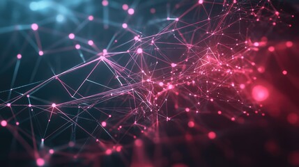 Global digital communication network concept with interconnected nodes and vibrant colors representing data transformation and technology evolution