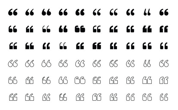 Creative Quotation Marks Unique Styles for Text and Design Enhancements, letters and numbers, set of numbers, Fully scalable and customizable for print and digital.