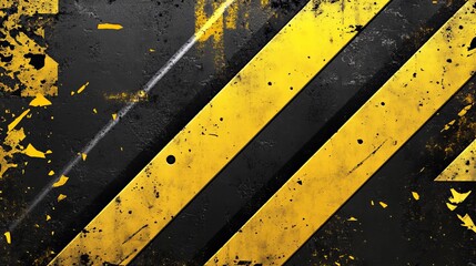 A textured background featuring bold yellow stripes on a weathered black surface.