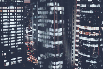 夜の高層ビル クローズアップ © beeboys