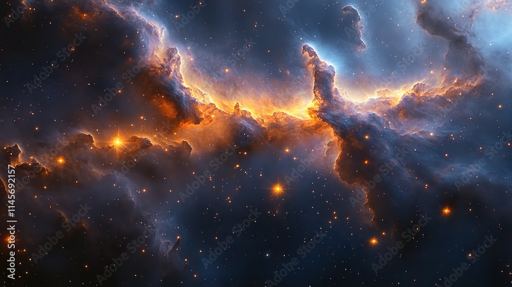 Wall mural a stunning abstract galaxy with stars and nebulae showcases the beauty of astronomy and the cosmos, 