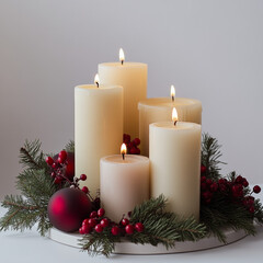 Christmas Candles Festive Still Life Photography