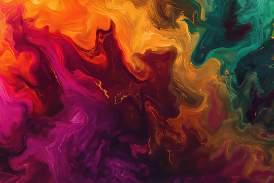 Vibrant Fluctus Clouds: Dynamic Abstract Painting