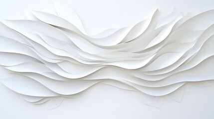 Obraz premium Abstract white paper wave pattern background.