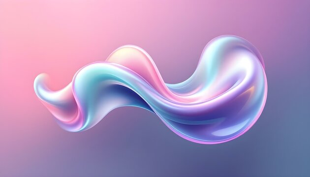 Blue and purple gradient color floating liquid blob. 3d rendering picture. 3d render of abstract gradient colorful fluids drop, soap bubble, a blob that is floating on air isolated on white background