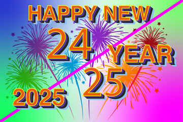 Creative 3D Design for New Year Celebrations 2025,Unique 3D Graphics for Happy New Year 2025, Eye Catching 3D Design for 2025 New Year Greetings