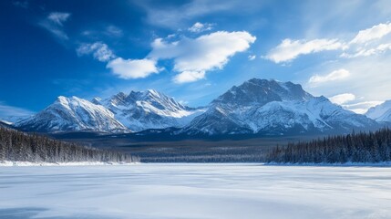 Northern Lights Dancing Over Snowy Landscape in Winter Wonderland