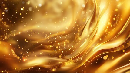 Obraz premium Luxurious golden festive background featuring shimmering light effects and flowing textures ideal for Christmas celebrations and seasonal designs