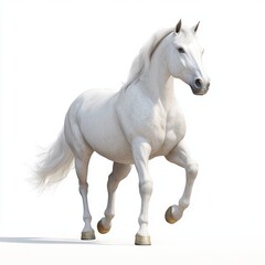 Obraz premium 3D horse close-up stock image, isolated on a white background