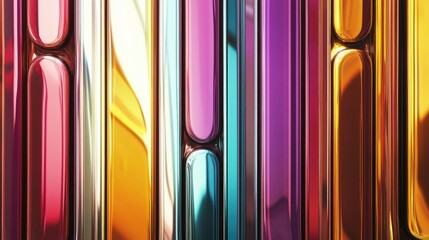 Vibrant vertical glossy texture background featuring an abstract pattern in rich colors and reflective surfaces
