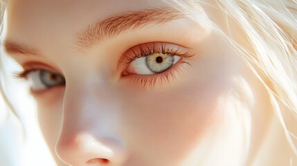 Fototapeta premium Close up of a young womans eye and face